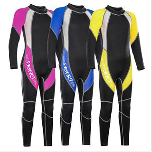 Children's Wetsuit Suit 2MM Neoprene Long Sleeve One-Piece Snorkeling Swim Surf Diving Suit