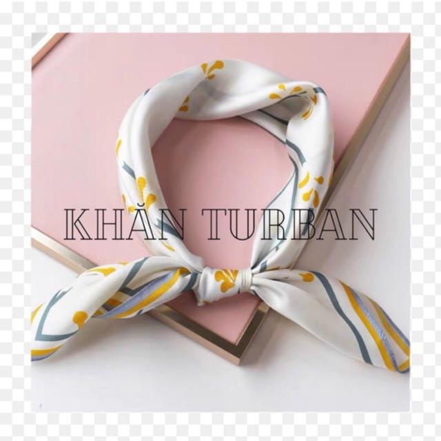 Khăn turban lụa vuông cao cấp choàng cổ size 70x70cm thanh lịch đa năng dùng làm áo yếm in hoa