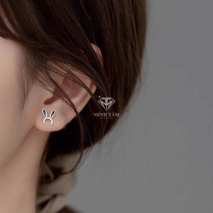 Bông tai bạc nữ hình con thỏ Minh Tâm Jewelry