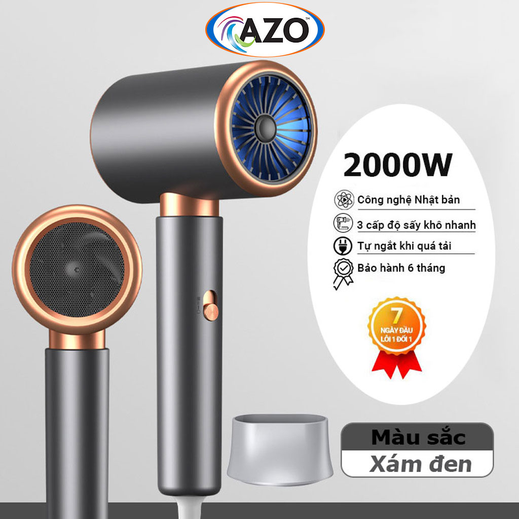 Máy Sấy Tóc AZO A811 Công Suất 2000W, Máy Sấy Tóc, Tạo Kiểu Tóc 2 Chiều Nóng Lạnh 3 Cấp Độ Gió Giúp Chăm Sóc Và Bảo Vệ Tóc - Hàng chính hãng/ Hàng nhập khẩu