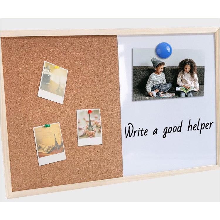 Bảng ghim gỗ bần, bảng viết bút lông nam châm giấy note ghim tài liệu treo ảnh postcard trang trí