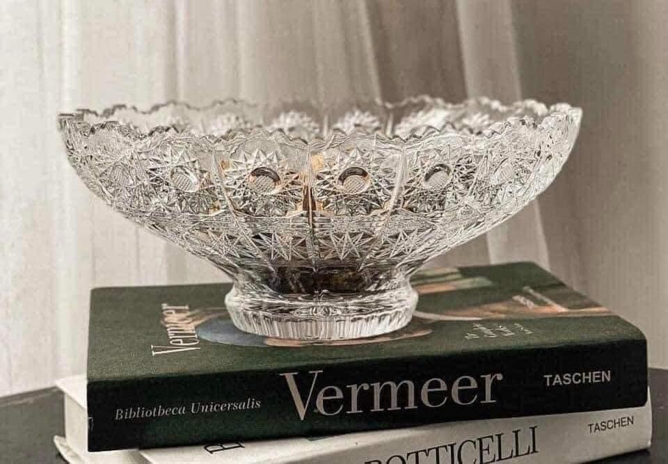 Chân bồng pha lê mài Bohemia M57 (đk 30,5cm)