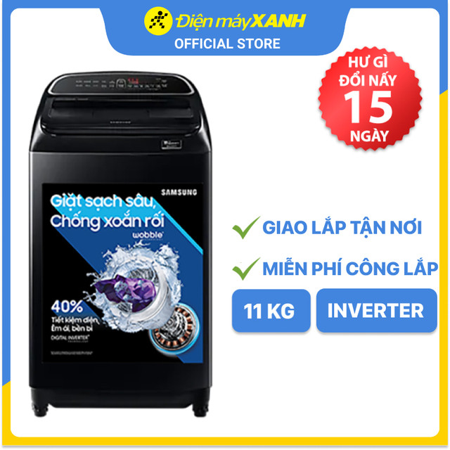 Máy giặt Samsung DD Inverter 11kg WA11T5260BV/SV - Hàng chính hãng - Giao hàng toàn quốc