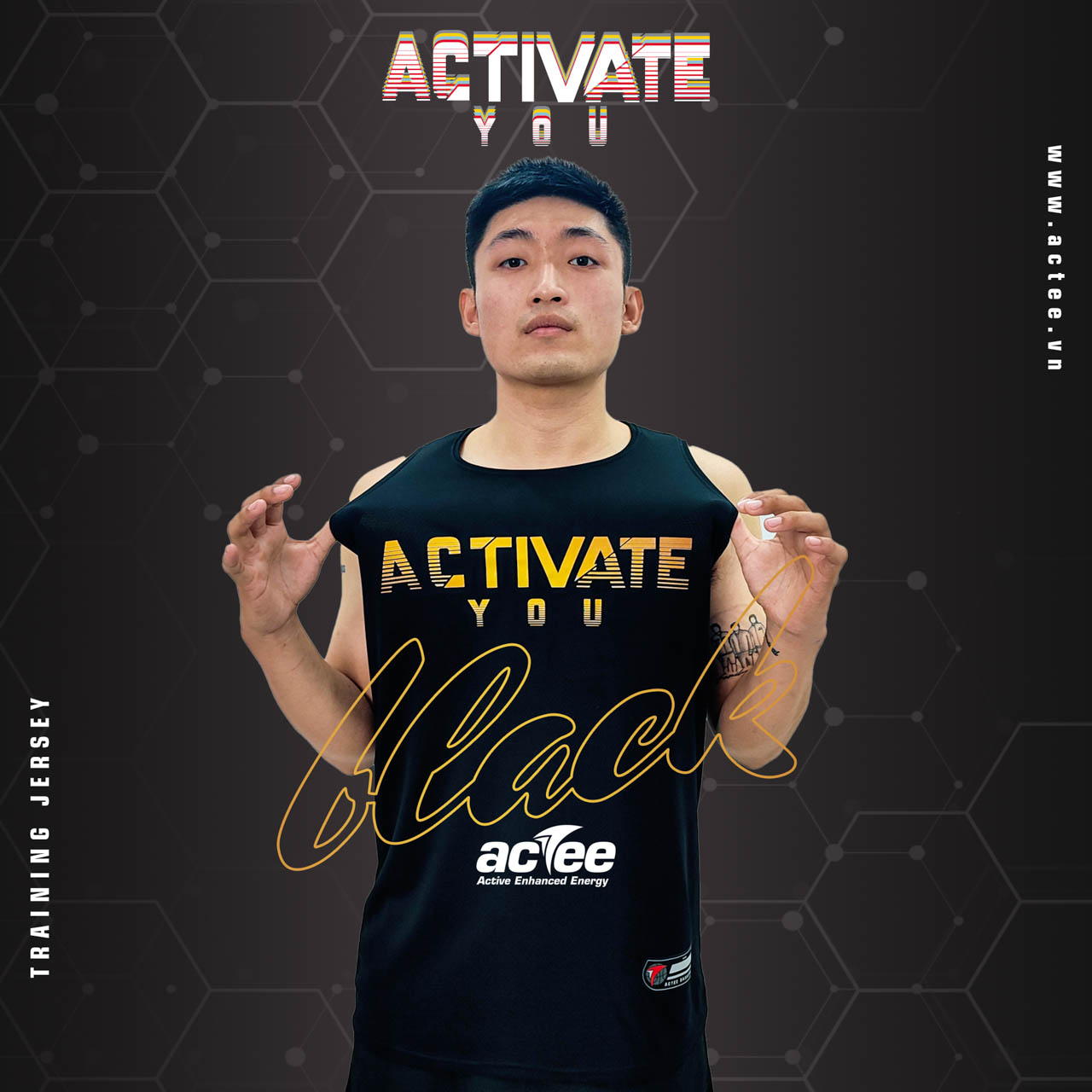 Áo tập luyện Actee Activate You - Màu Đen - Cao cấp - Chính hãng