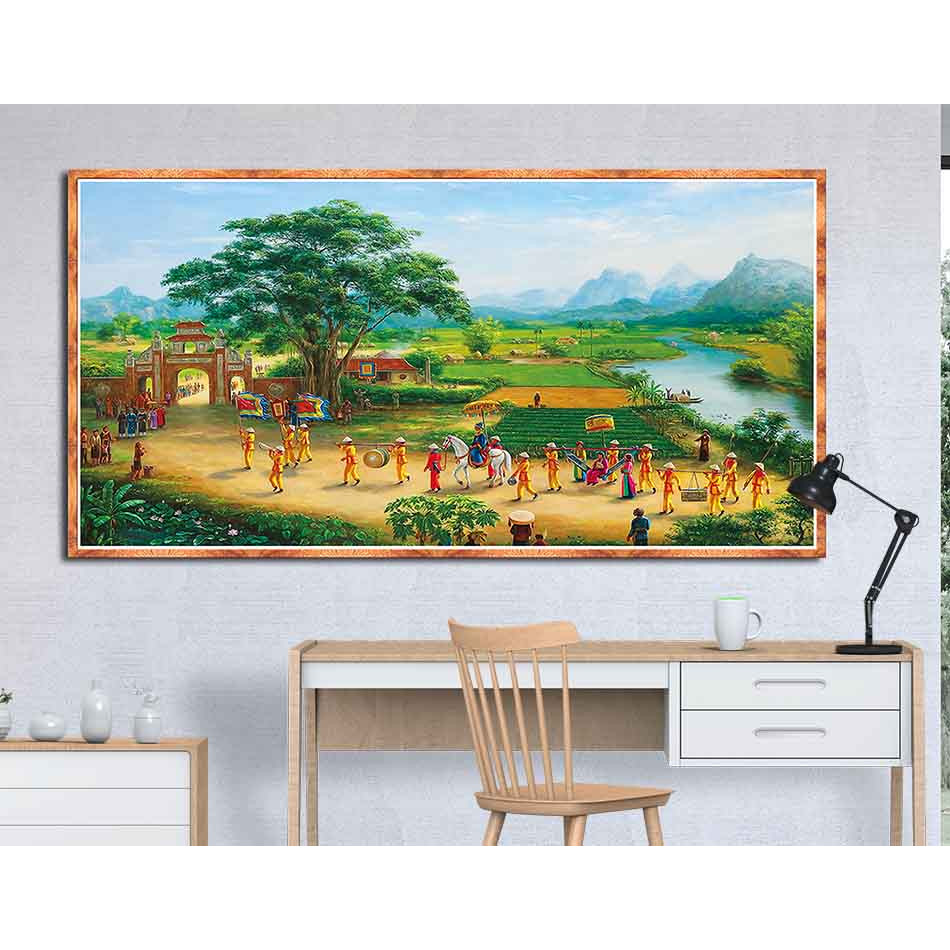 Tranh canvas treo tường làng quê Việt Nam - QVN011