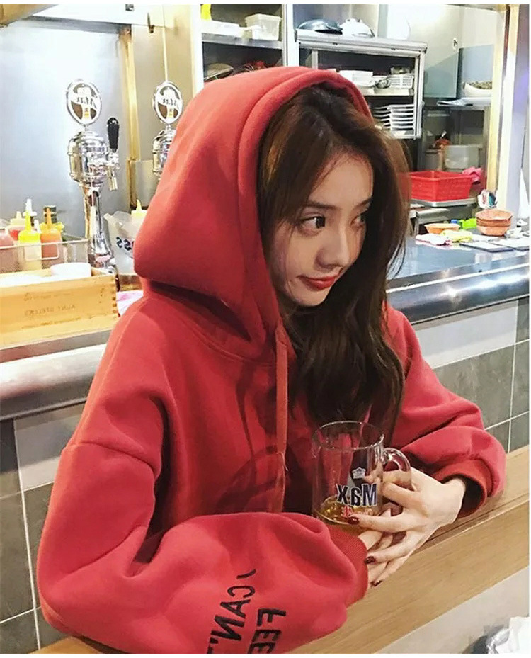 Áo Hoodie Nữ Phom Rộng Màu Trơn 3Fashion Nỉ Bông Êm Ái Stye Hàn Quốc - MSP T27