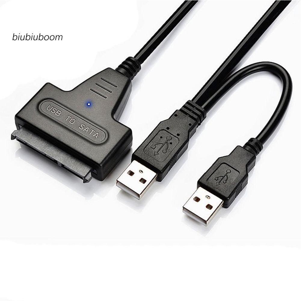 Dây cáp chuyển đổi từ đầu cắm 7+15 Pin SATA sang USB 2.0 dùng cho ổ cứng HĐ 2.5inch