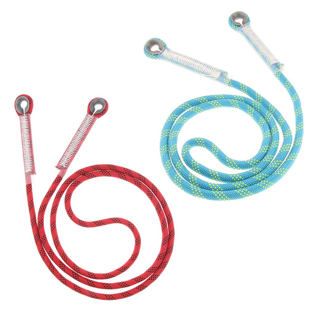 Climbing Knotted Pre-sewn Eye-to-Eye Prusik Loop Cord Static Rope Blue 60cm