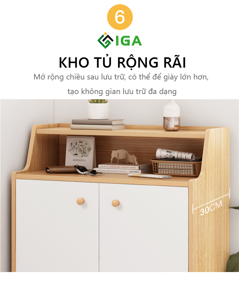 Tủ Giày Thông Minh Mutil Functional Phong Cách Nordic Thương Hiệu IGA - GP170