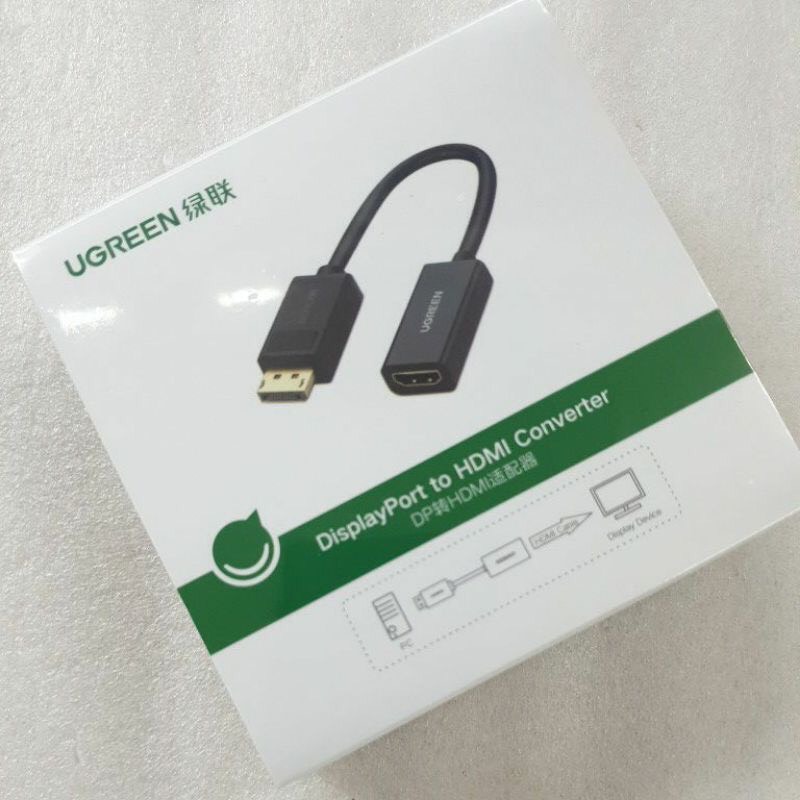 Cáp chuyển đổi Displayport to HDMI hỗ trợ 4K@60Hz chính hãng Ugreen 70694 cao cấp hàng chính hãng