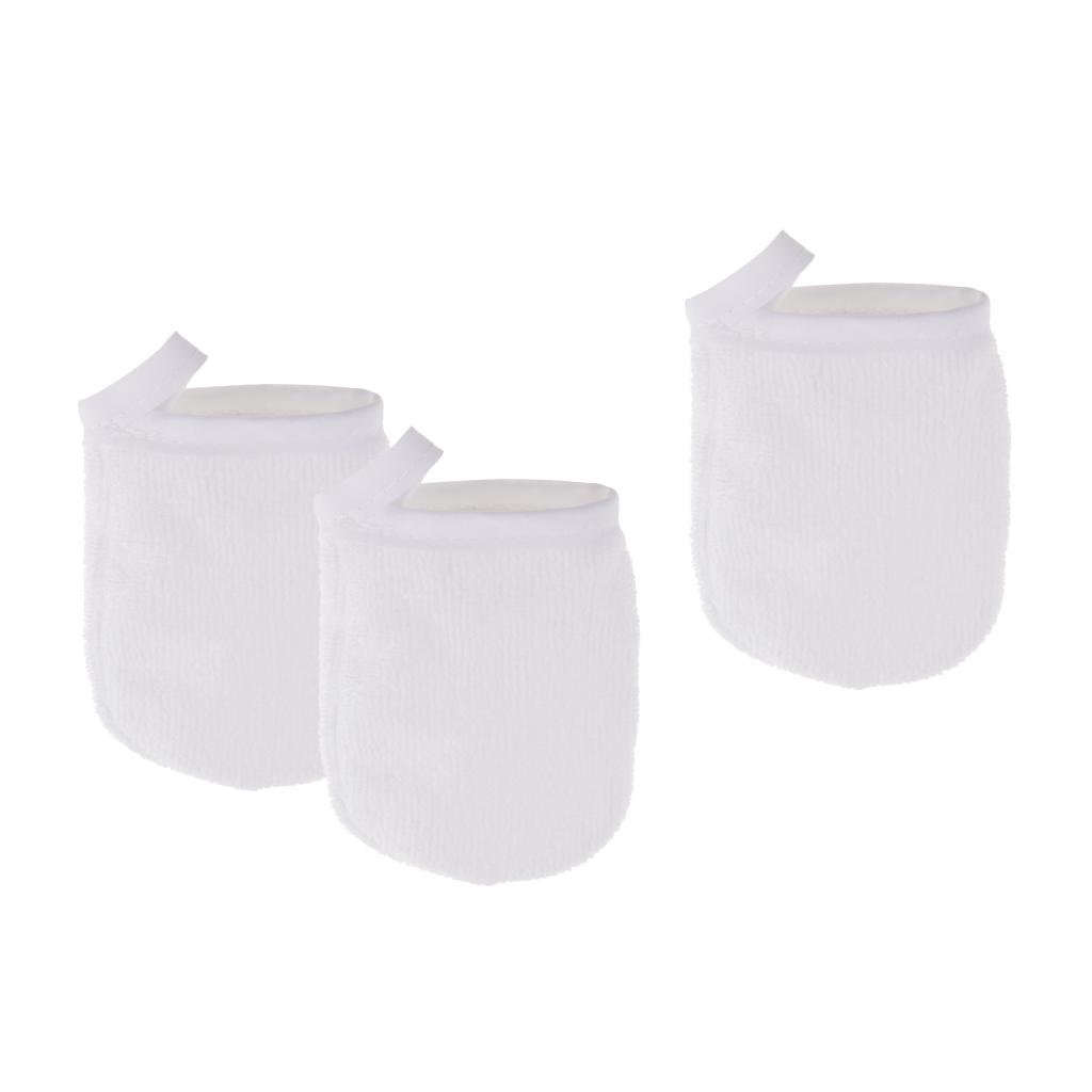 3 Cái Soft Microfiber Face Cleansing Găng Tay Trang điểm Tẩy Vải Pad Tái Sử Dụng