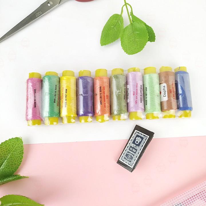 Combo 10 cuộn chỉ và 10 cây kim may siêu tiết kiệm