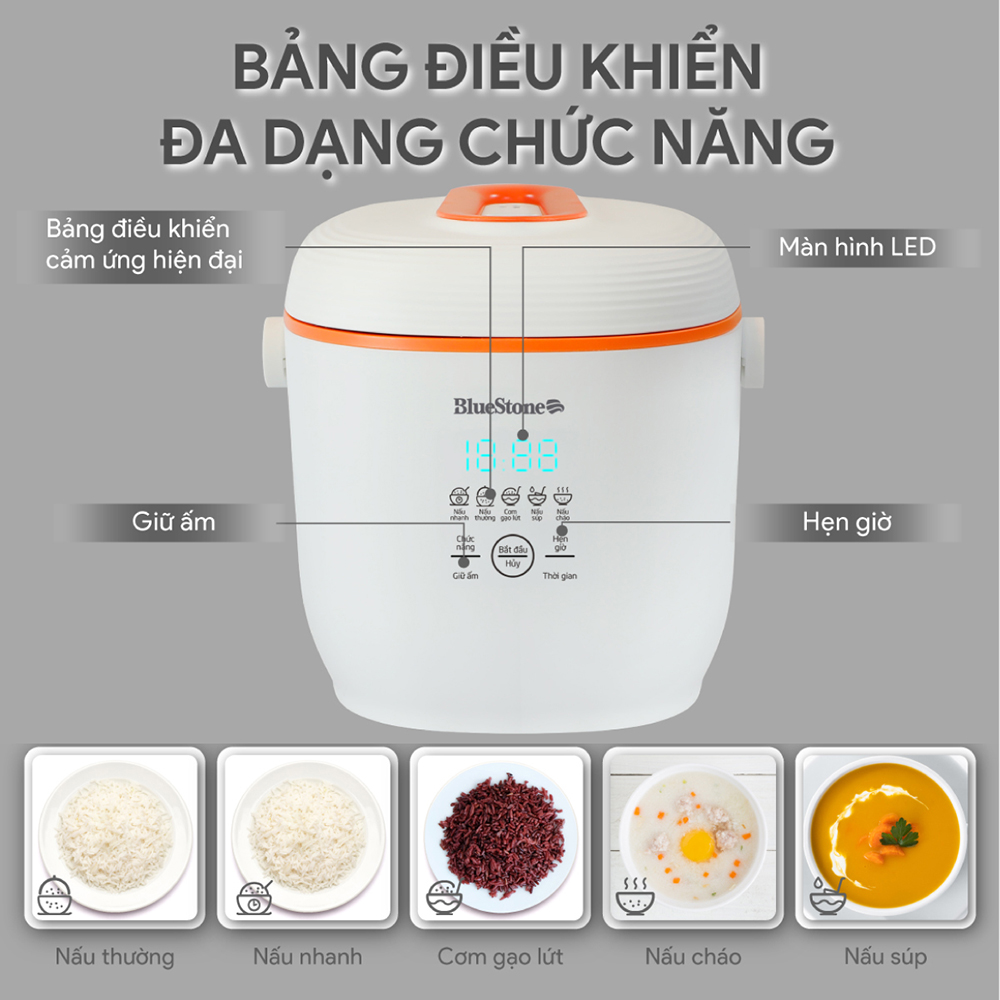 Nồi cơm điện tử Bluestone 0.6 lít RCB-5928 - Hàng chính hãng
