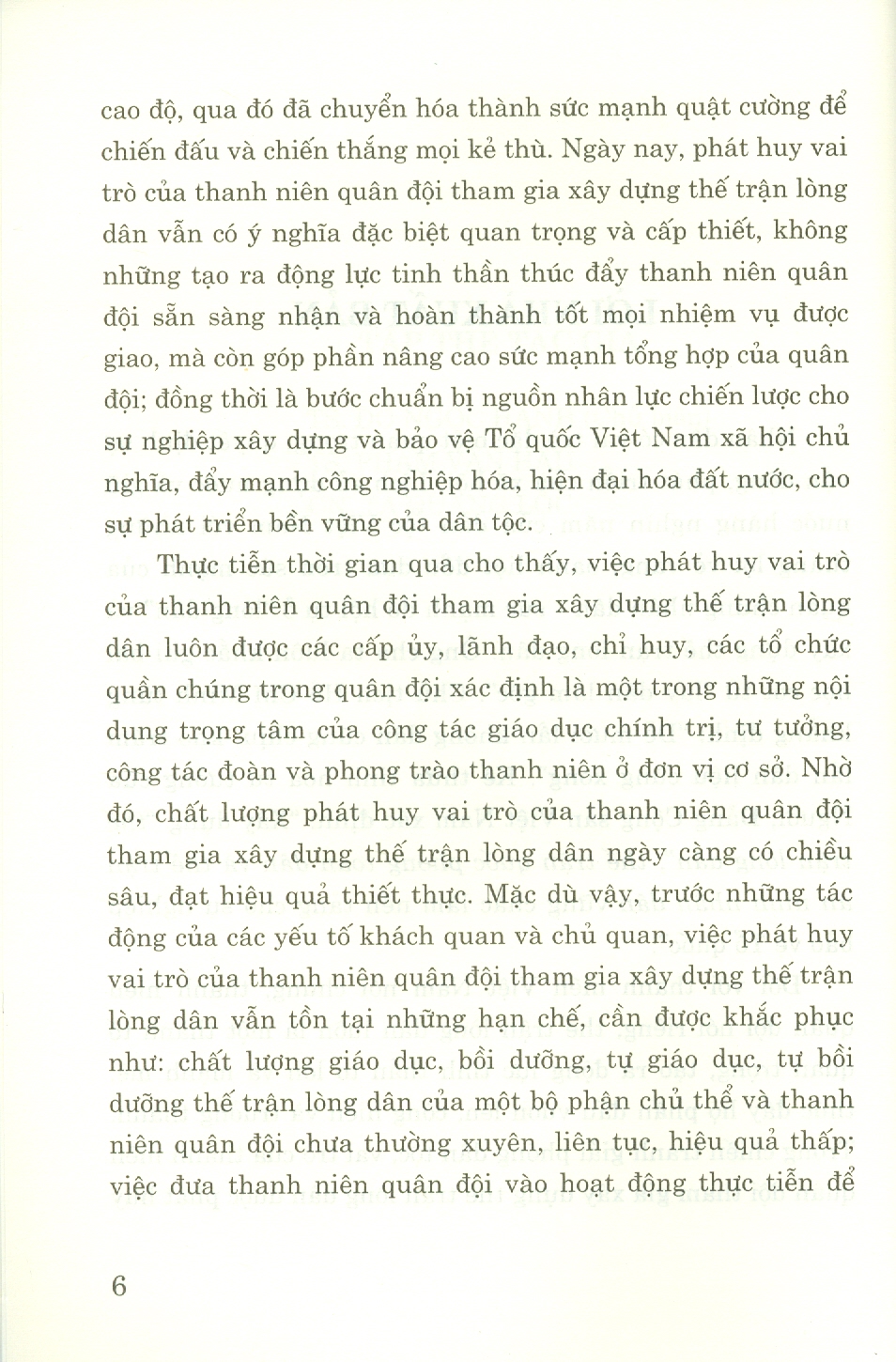 Phát huy vai trò của thanh niên quân đội tham gia xây dựng thế trận lòng dân hiện nay