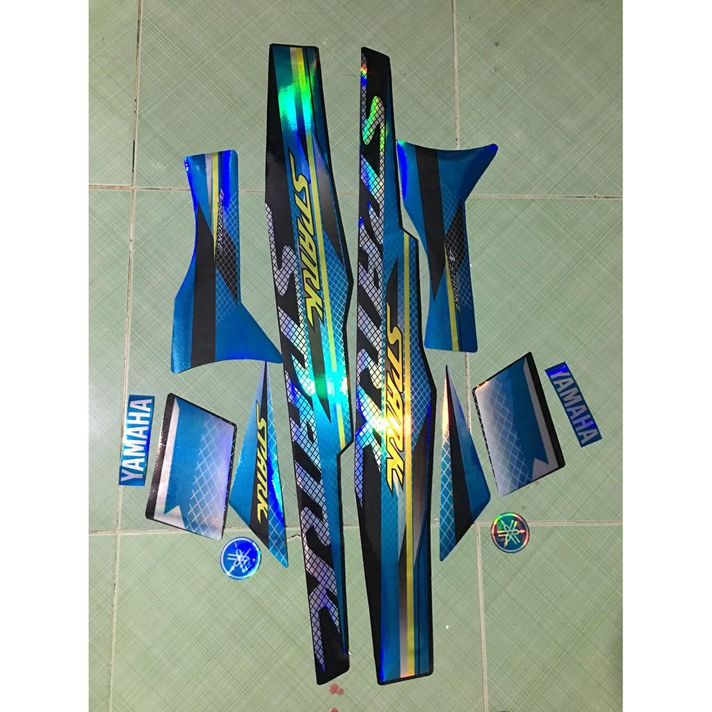 Tem sirius 110 spark xanh đen crom