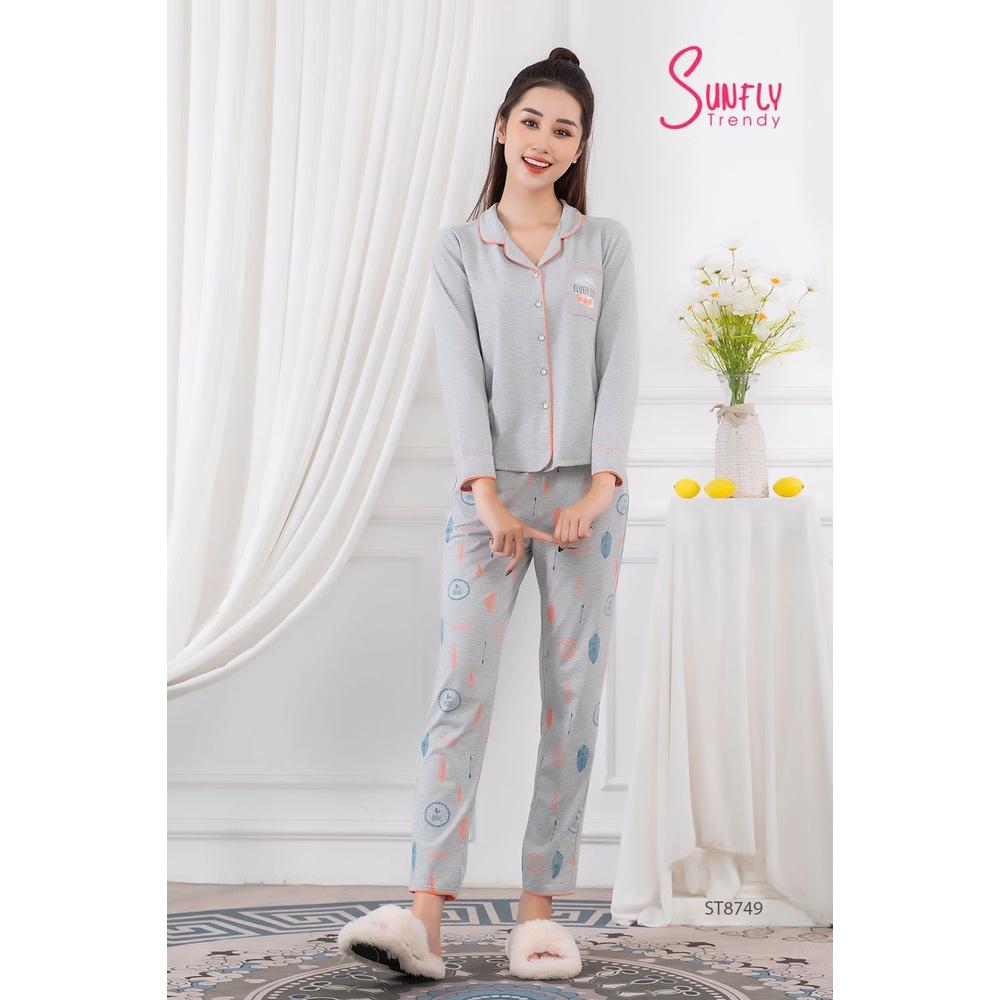 ST8749 BỘ PIJAMAS COTTON ÁO DÀI QUẦN DÀI