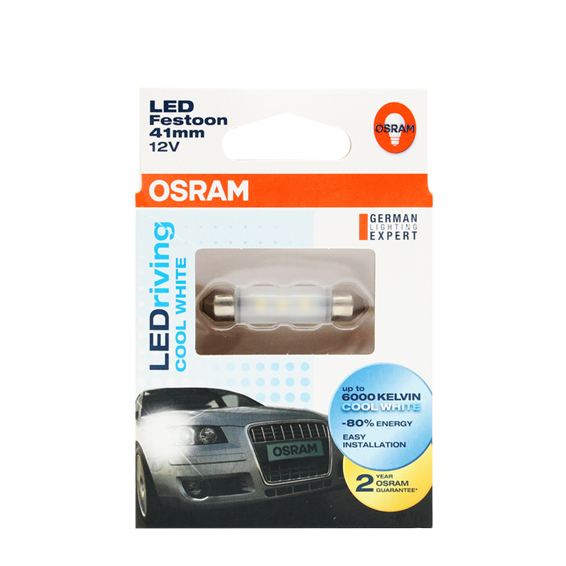 Bóng đèn led Cana dài OSRAM STANDARD RETROFIT C5W 12v màu trắng cool (Hộp giấy 1 cái)