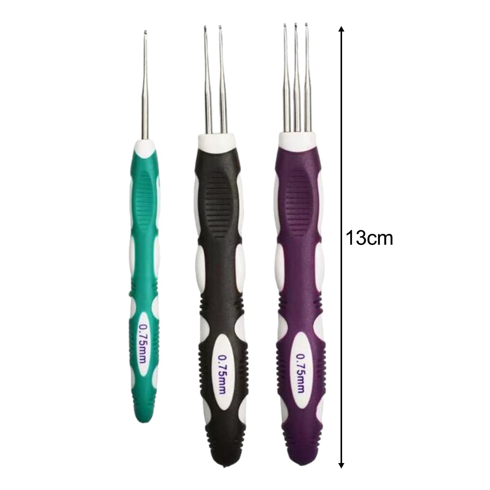 3x Dreadlock Crochet Pin Hair Making 1 Hook 2 Hook 3 Hooks Practical Hair Braiding Tool Hair Extensions Crochet Weaving Pin