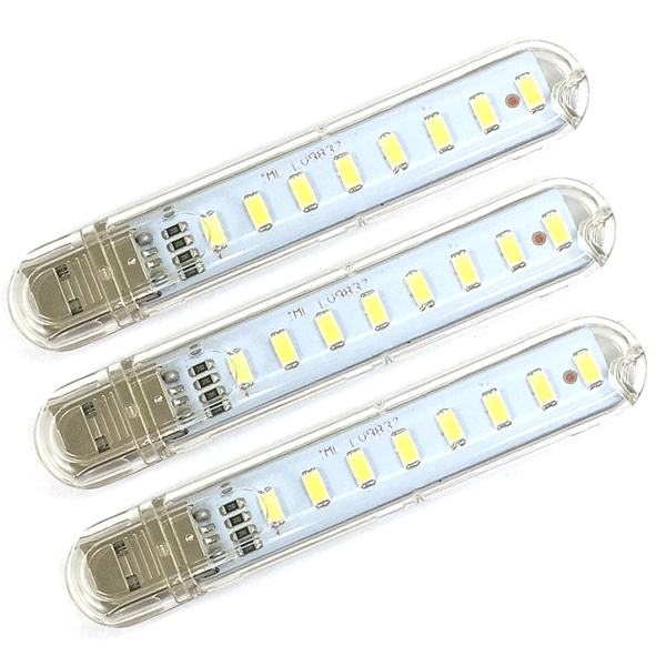 Bộ 5 Đèn Led 8 Bóng Siêu Sáng PKS Cắm Cổng USB ( tặng móc dán PKS)