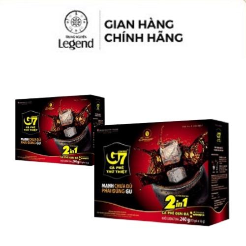 Hình ảnh Combo 2 Hộp Cà Phê Hòa Tan Đen G7 2in1 - Hộp 15 gói - Trung Nguyên Legend (Gu mạnh, có đường)