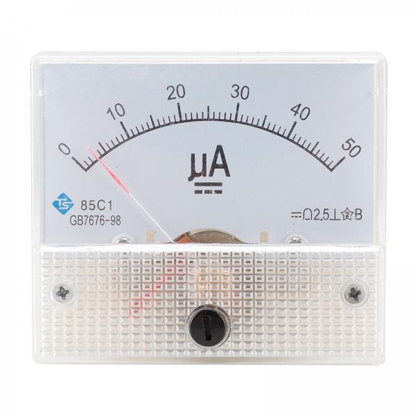 2x DC 0-50/100/200/500μA 0-20A Rectangle Analog Panel Ammeter for Circuit Measurement Ampere Gauge