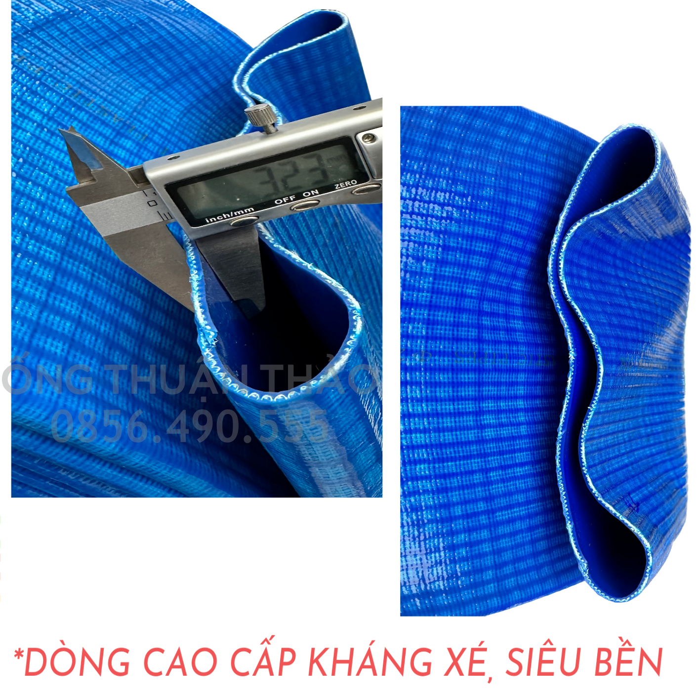 Ống bạt gân sần phi 200MM cuộn 20M - Ống bạt tải bùn cát sỏi bê tông THUẬN THẢO