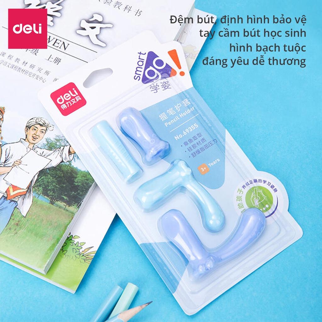 Dụng cụ hỗ trợ cầm nắm bút cho bé học sinh Deli - Nắn chỉnh tư thế cầm bút cho bé - Dùng cho bút chì bút bi - 69353 / 69354 / 69355