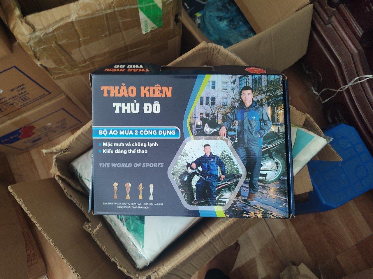 Bộ quần áo mưa phản quang vải chống thấm cao cấp