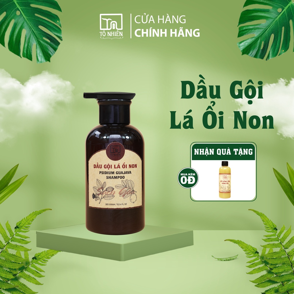 Dầu gội thảo dược lá ổi non Tô Nhiên đánh bay mảng bám gàu nấm, ngăn rụng tóc, mọc tóc hạn chế gây bết tóc, chai 300g