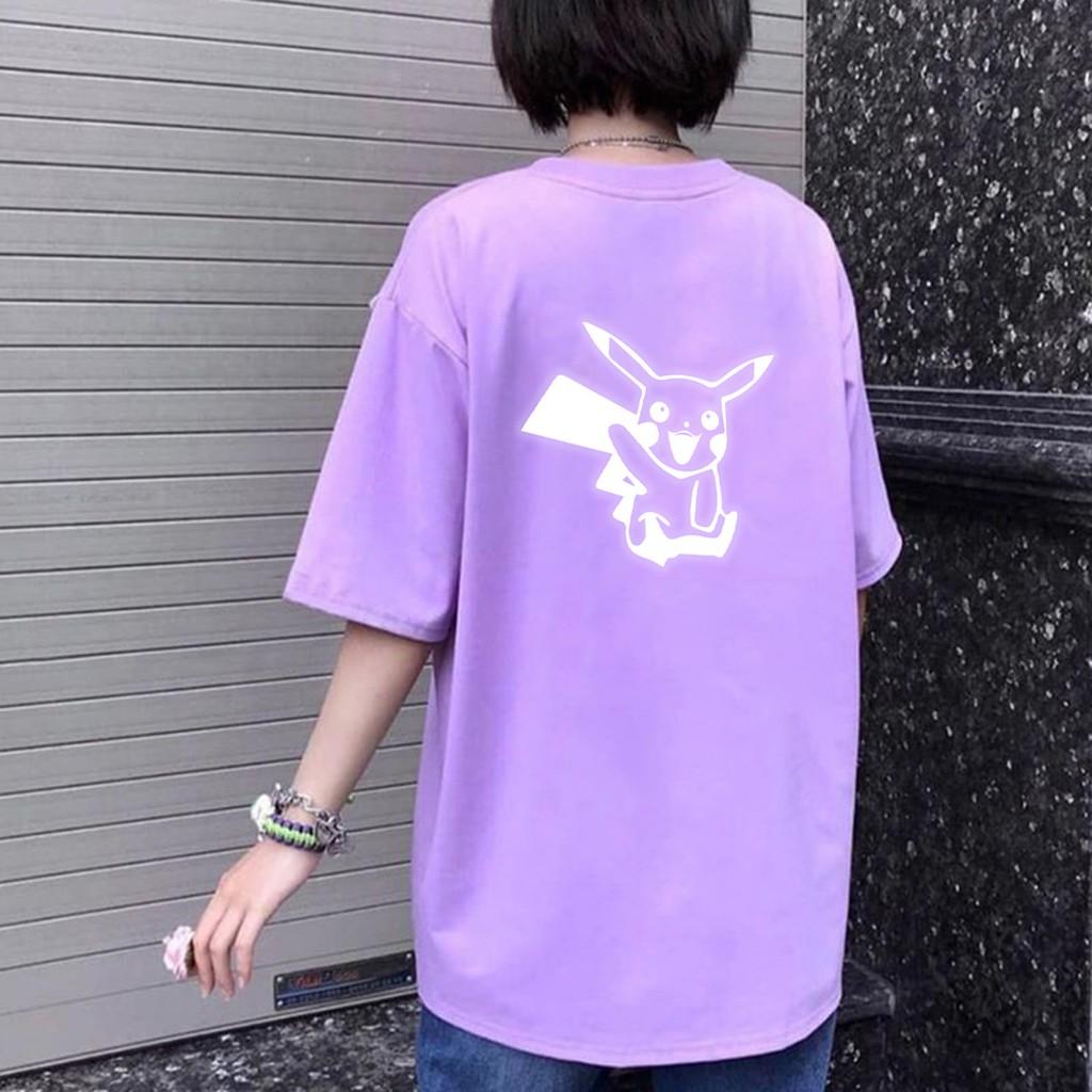 Áo thun unisex dạ quang - Áo thun phản quang Pikachu in cao cấp