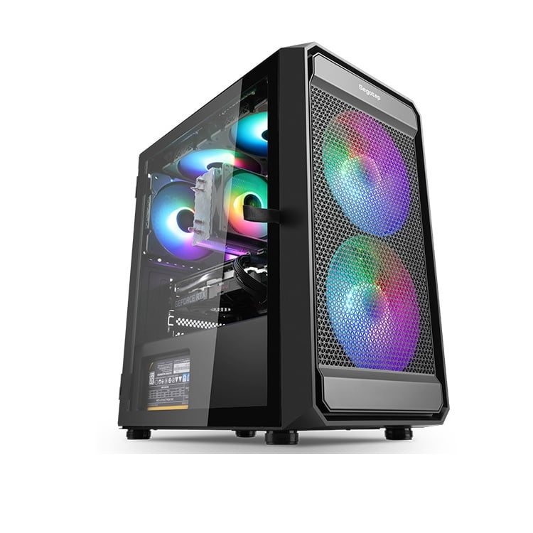 Vỏ máy tính Case Segotep Artist 2F RGB [ĐEN] sẵn 2 Fan LED ARGB Gaming Kính cường lực (M-ATX, ITX) - Hàng chính hãng NetWork Hub phân phối