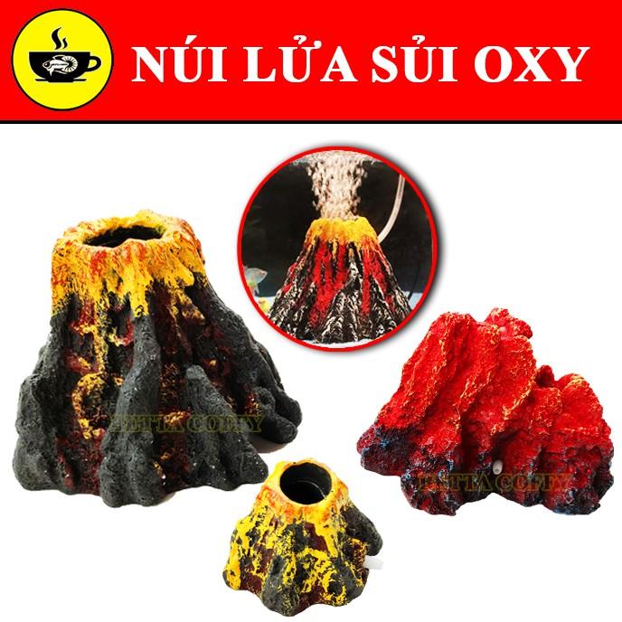 Núi Lửa sủi bọt khí oxy - Mô hình Trang trí bể cá