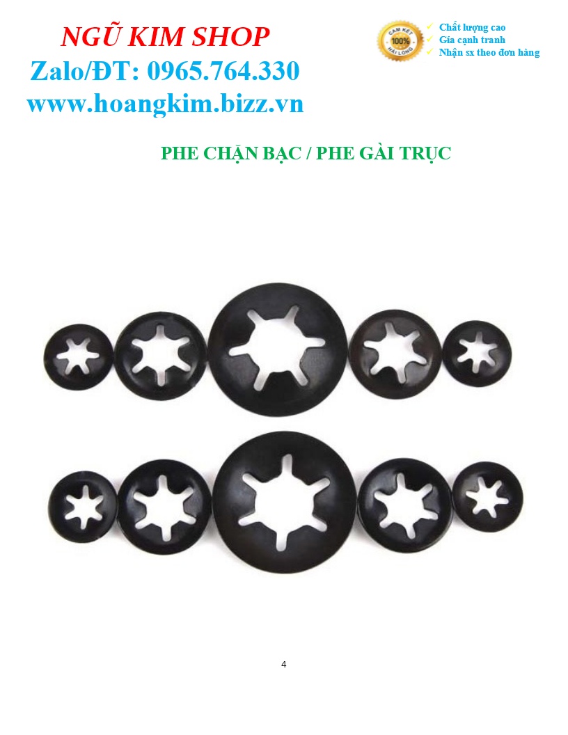 PHE CHẶN BẠC _ PHE GÀI TRỤC M3, M4, M5, M6, M8, M10