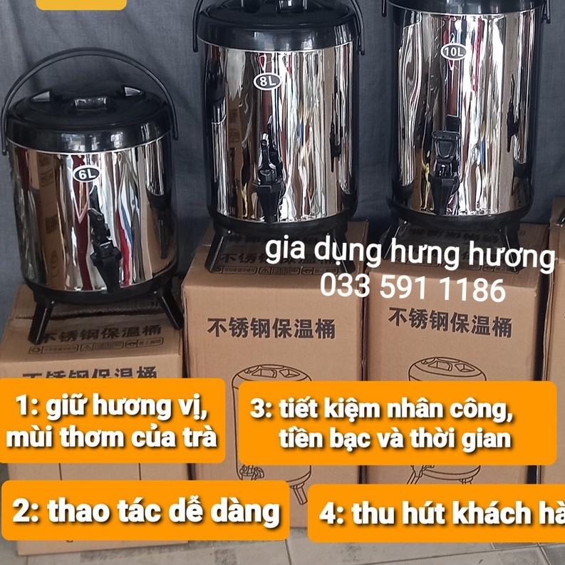 Bình ủ trà sữa giữ nhiệt chuyên dụng cụ pha chế trà sữa bartender 6 lít, 8 lít 10 lít, 12 lít