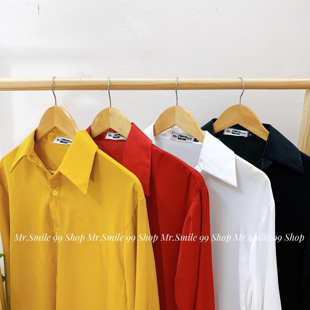 Áo Sơ Mi Tay Dài Lụa Basic Unisex Mr Smile 99 Shop