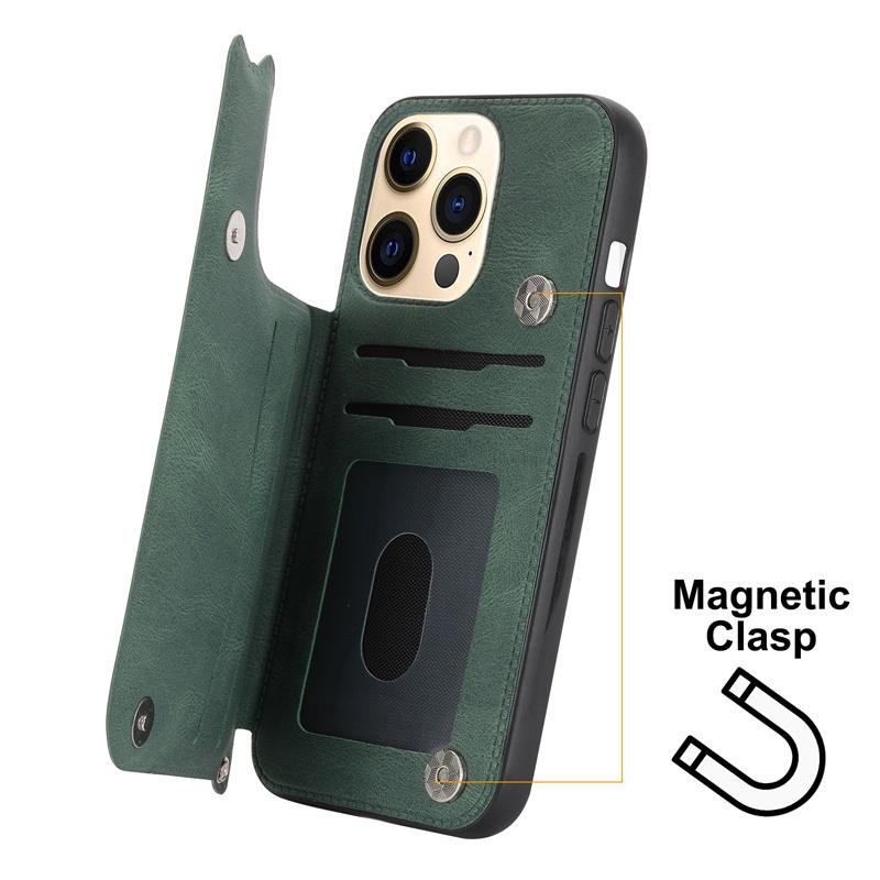 Ốp điện thoại TPU dẻo mặt lưng da có ngăn đựng thẻ cho iPhone 13 Mini 13 Pro Max