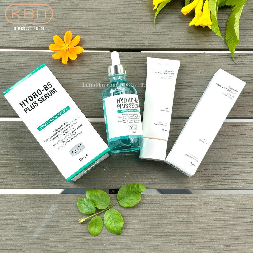 Combo 2 sản phẩm kem chống nắng Ultimate Moisture BB Cream + serum Hydro B5