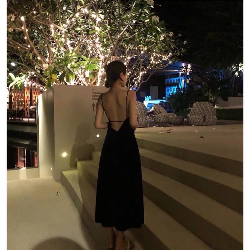 ẢNH THẬT - Đầm V lưng maxi có mút ngực