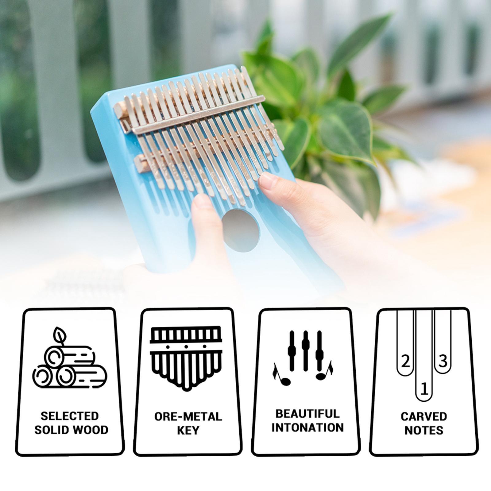 17 Key Thumb Piano Finger Mbira Solid Wood Keyboard Musical Instrument