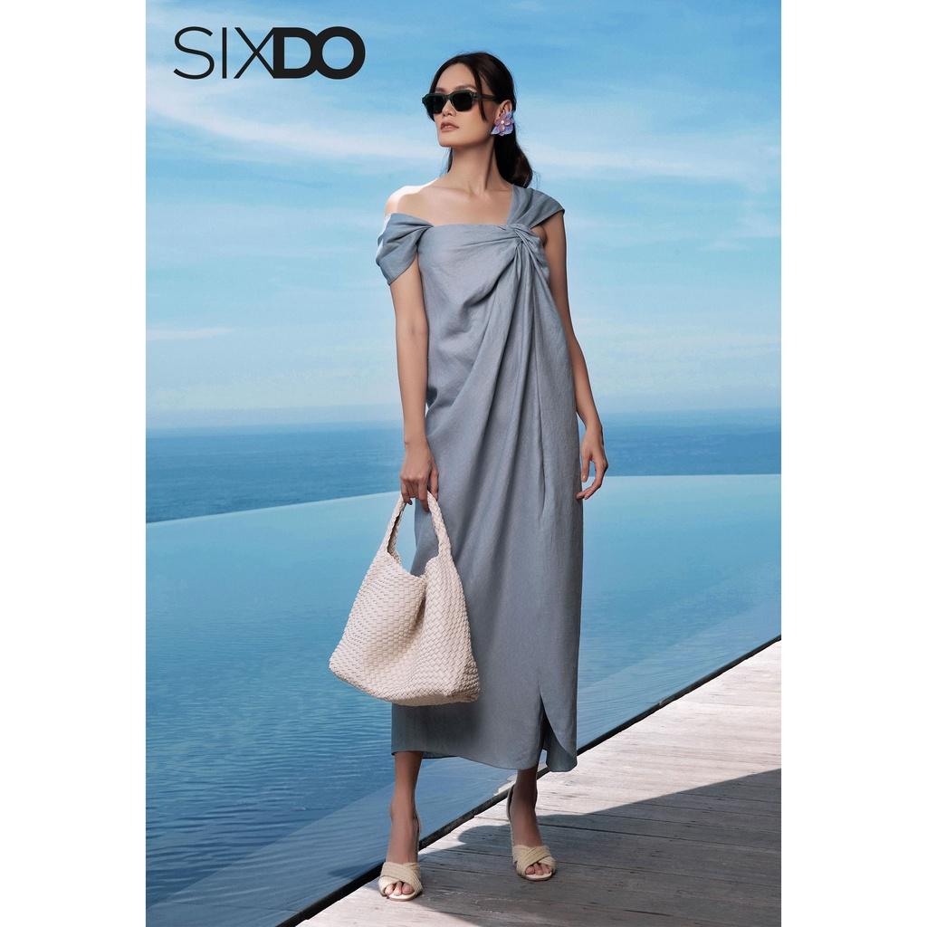 Đầm linen xẻ tà freesize SIXDO