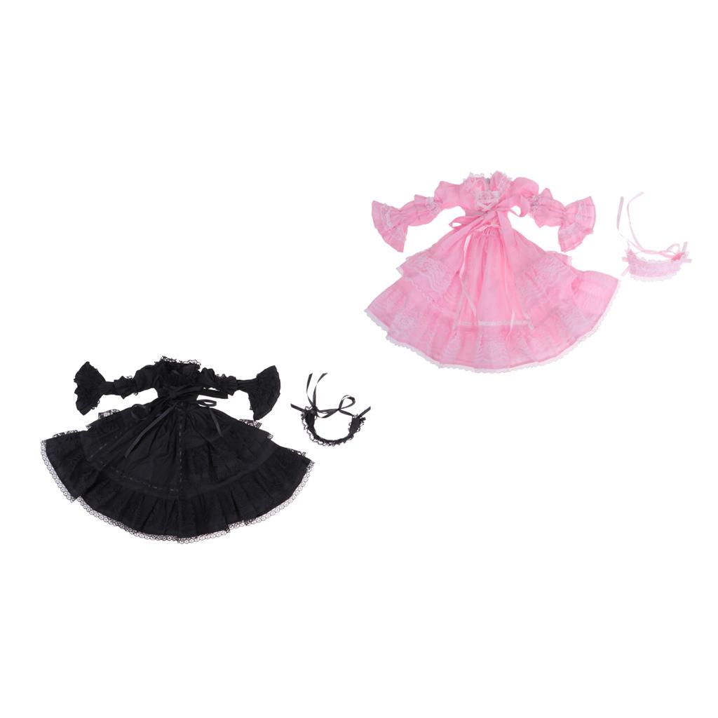 Adorable Princess Dress With Headdress For 1/3 Night Lolita Girl Dolls