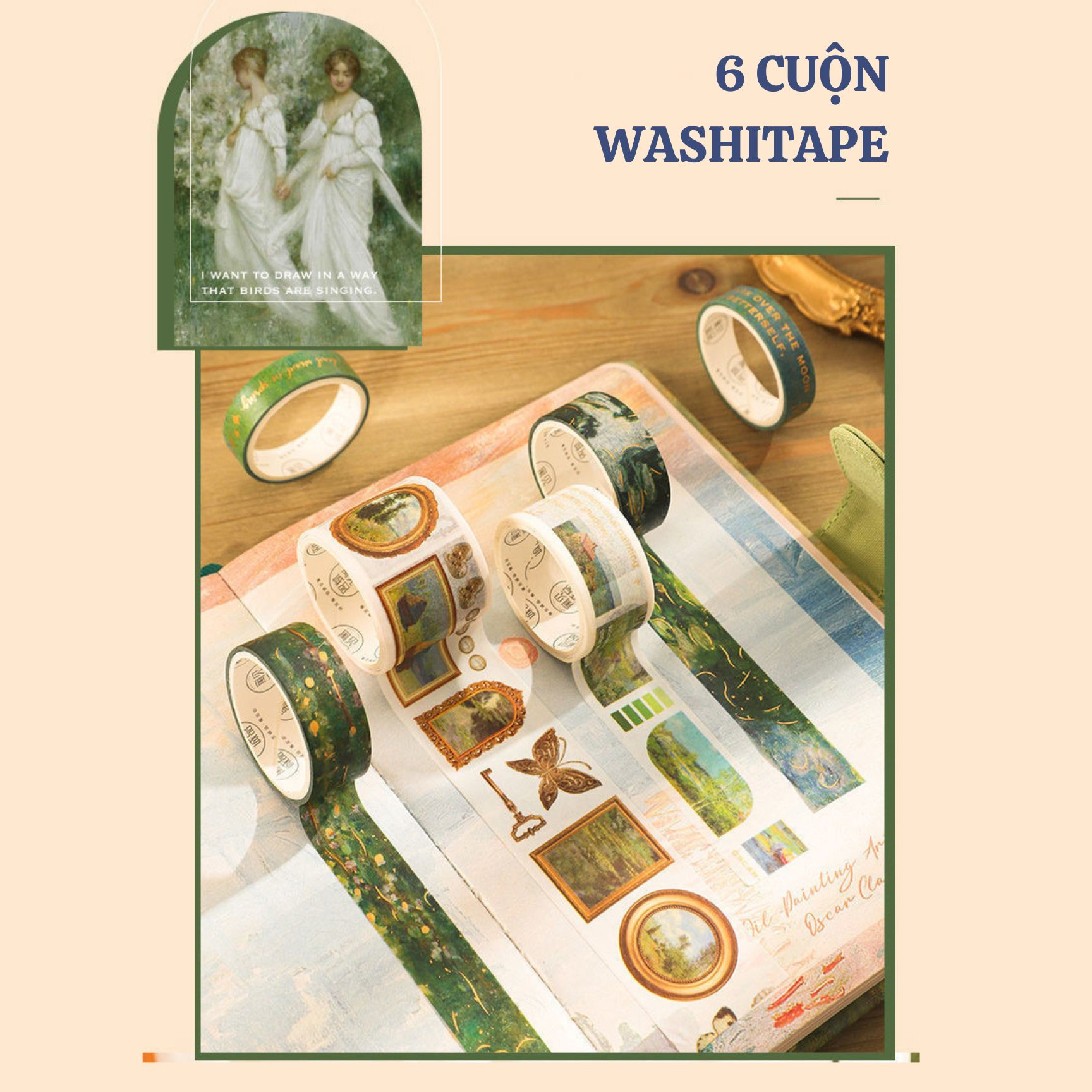 sổ tay bìa cứng - bộ quà tặng phong cách cổ điển, vintage chủ đề hội họa châu âu - claude monet - vincent van gogh