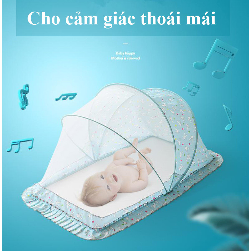 Màn chụp gấp gọn từ sơ sinh đến 5 tuổi chống muỗi , côn trùng dài 128cm , thích hợp cho việc cất giữ và mang đi ra ngoài