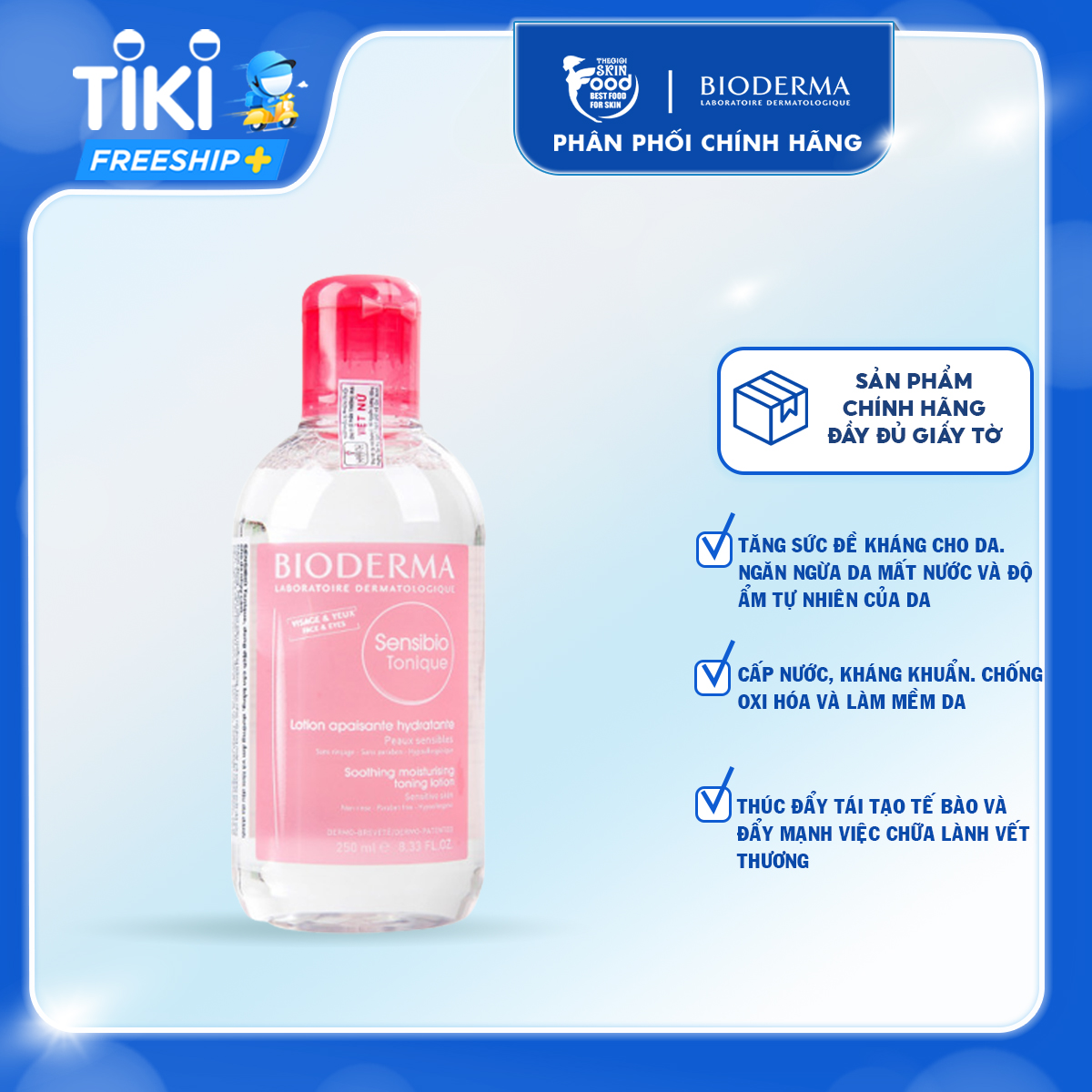 Nước Hoa Hồng Cho Da Nhạy Cảm Bioderma Sensibio Tonique