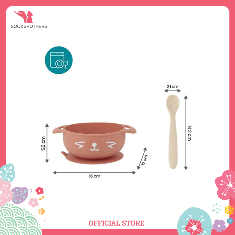 Set bát &amp; thìa ăn dặm cho bé Tast'isy Kit BABYMOOV màu hồng