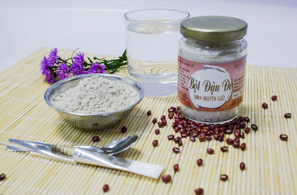 Combo Bột Đậu Đỏ + Bột Cám Gạo - Nguyên Chất Bảo Lộc Vũ Gia + Tặng Bộ Pha Chế Đắp Mặt Nạ Cao Cấp