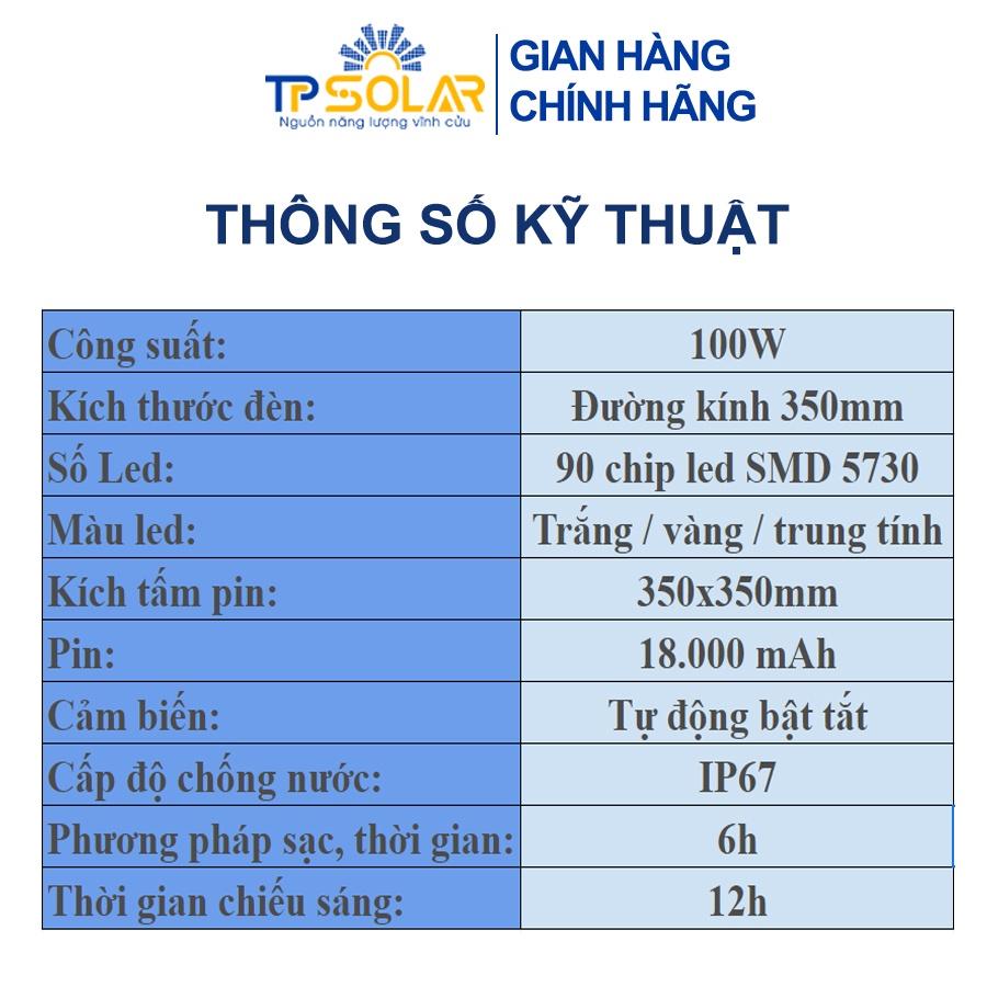 Đèn Thả Trần Hình Loa Cổ Điển Năng Lượng Mặt Trời TP Solar TP-W100 TP-W200 2 Công Suất 100W 200W Chống Nước IP67