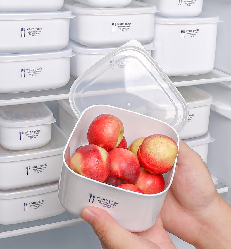 Set 02 hộp đựng thực phẩm White Pack 1000ml và 900ml, có nắp mềm giúp bảo quản thực phẩm sạch sẽ -nội địa Nhật Bản