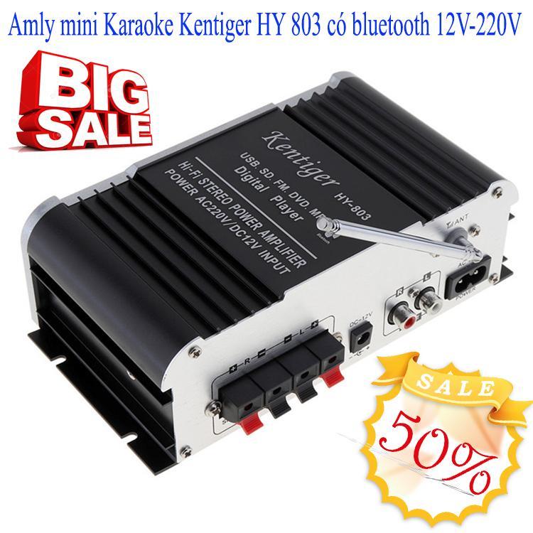 Amly ôtô mini, Ampli 12v karaoke bluetooth, Amply mini, Âm thanh bluetooth, Amly mini Karaoke Kentiger,BT-298A