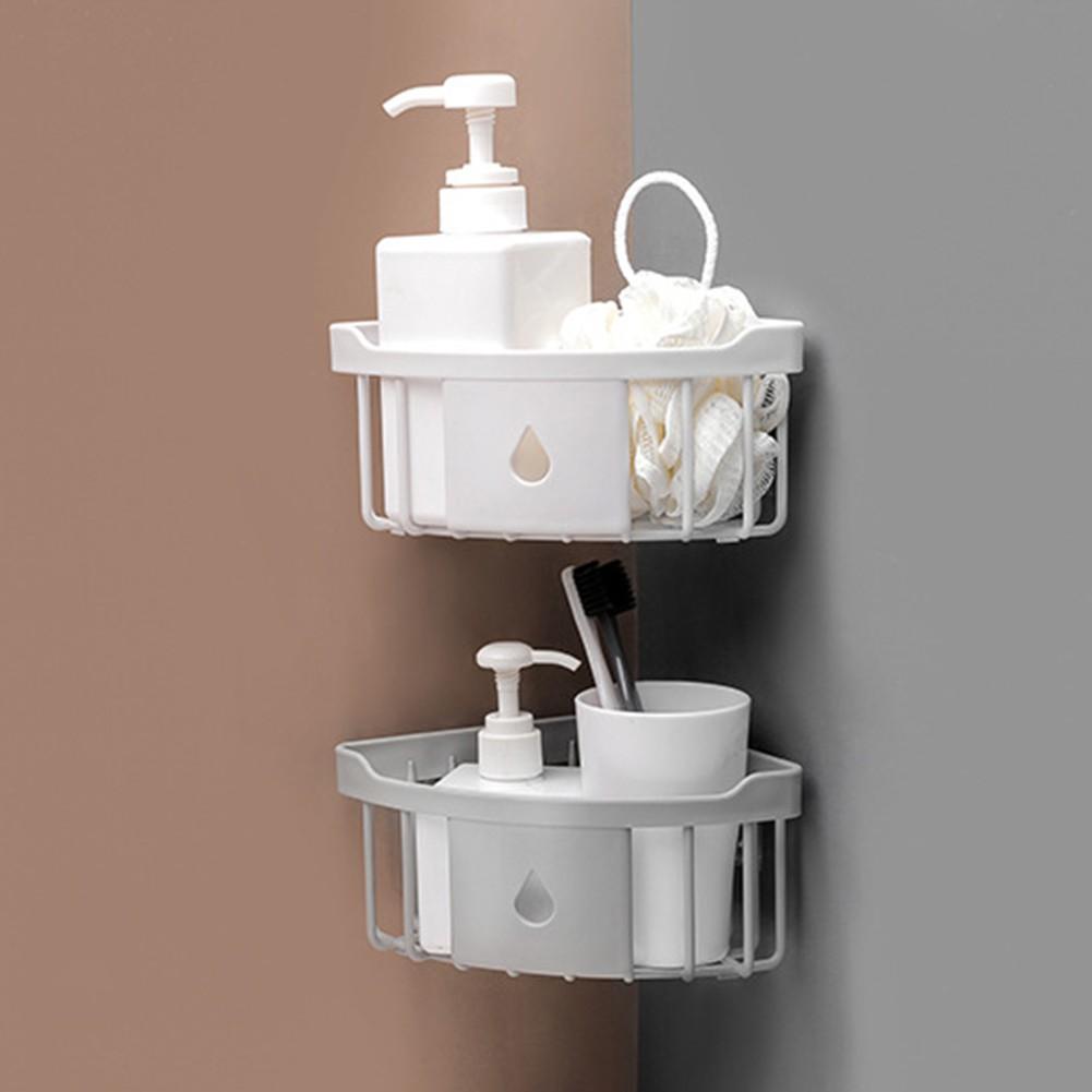 Kệ góc mini dán tường nhà tắm, nhà bếp tiện dụng Kệ tam giác dán góc tường thiết kế hình tam giác giúp tận dụng tiết kiệm không gian phòng tắm HT679 - Giao Ngẫu Nhiên